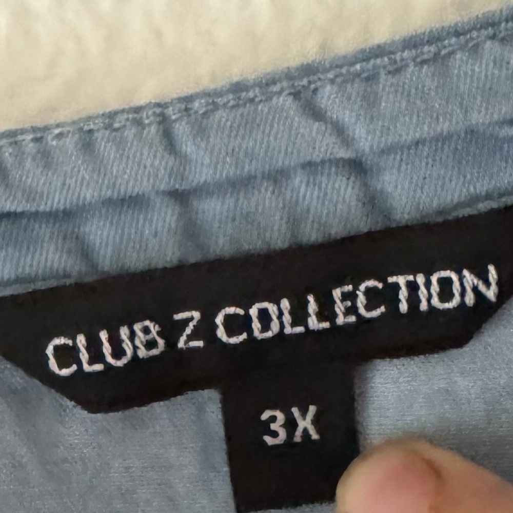 CLUB Z COLLECTION Tencel Cotton Chambray Blouse 3X Plus Coastal Cottagecore Chic - Picture 6 of 11